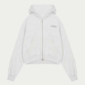 Vente en gros Gris Chiné Pilates & Pinot Sweat à capuche court avec fermeture éclair Anti-rides Sweats à capuche respirants pour femme Sweat à capuche zippé - Product Image 1