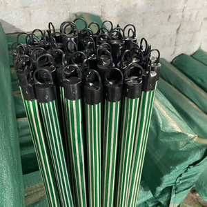 Eco-friendly Vietnam-made Eucalyptus Wood <b>Broom</b> <b>Handle</b> with PVC Head and Flagged Rubber Bristles - Product Image 1