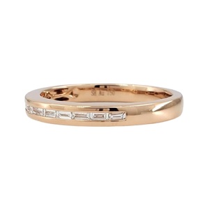 Quick Delivery Jewelry Special Design High End Platinum Pink Gold Natural Diamond Baguette Small Engagement Band Wedding Gift - Product Image 2