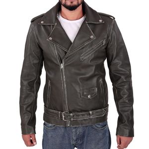 Veste en cuir de moto de course d'hiver pour hommes personnalisable, vêtements d'extérieur noirs avec fermeture à glissière, style de rue haute longueur - Product Image 3