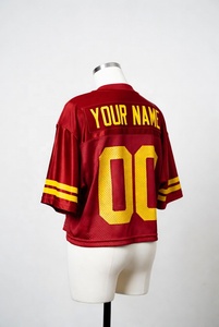 Maillot de football américain personnalisable en maille respirante à manches courtes pour adultes - T-shirt de sport Hip Hop pour l'entraînement - Product Image 2