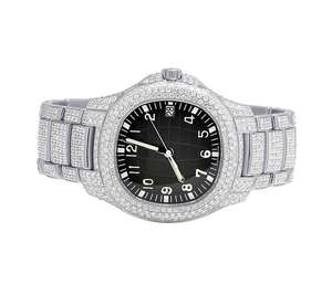 Reloj de pulsera para hombre, de acero inoxidable, movimiento automático de cuarzo, esfera cuadrada, estilo antiguo, moderno, hip hop, completamente plateado - Product Image 2