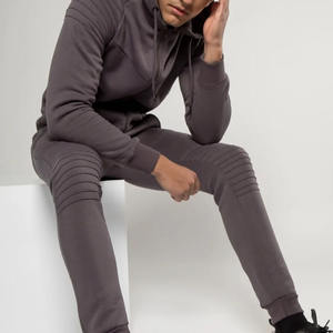 Survêtements tendance pour hommes à capuche, style streetwear uni |   Ensemble athlétique 2 pièces, taille élastique, léger, en spandex/polyester polaire - Product Image 2