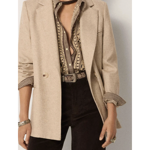 Blazer Anna de Rue Des Rosiers en laine courte tricotée avec broderies imprimées en cristal et fermeture boutonnée - Product Image 1