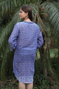 Vestido Floral corto con estampado de algodón con bloque de mano indio, ropa de fiesta de verano para mujer, estilo bohemio, vestido de regalo de novia personalizado a la venta - Product Image 2