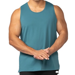 Camiseta sin mangas de spandex para hombre, 220 g/m², estilo largo, para culturismo, venta al por mayor, ropa deportiva, ajuste regular, color liso, chaleco básico. - Product Image 1