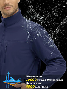 Chaqueta de concha suave de alta calidad, cómoda cremallera frontal, ropa informal a prueba de viento, chaquetas de manga larga para exteriores para hombres - Product Image 3