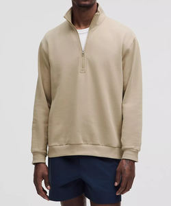 Sweat-shirt tendance à col rond et fermeture éclair sur le côté pour homme, tissu respirant, doux et chaud, vêtement de sport élégant - Product Image 1