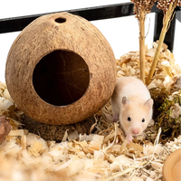 Vente en gros de lit de maison de hamster en cabane de noix de coco naturelle pour décor de cage de petit animal prix bon marché du Vietnam
