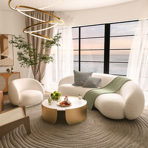 Sofá Seccional de Tela de Diseño Modular Nórdico Moderno, Ajustable, de Lujo, con Almacenamiento, para Sala de Estar, Apartamentos Pequeños, Hoteles, Dormitorios, Color Crema - Product Image 1