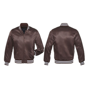 Blouson de baseball en satin de couleur verte pour hommes Blouson universitaire à manches longues pour hommes Blouson de baseball pour adultes Veste de baseball coupe ajustée - Product Image 5
