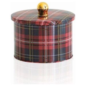 ที่เก็บอาหาร1.3L ลายสก๊อต (ekose) และที่จับลูกบิดกระป๋องโลหะทรงกลมขนาด Ø140x100มม. - Product Image 1