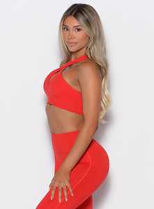 Nouveau design cerise bombe croix sur licou soutien-gorge 4 voies soutien Stretch et croix avant trou de serrure décolleté femmes Fitness sport soutien-gorge - Product Image 3