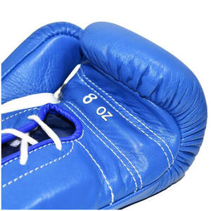 Gants de boxe professionnels en cuir de vachette doré de haute qualité poignet lacé pour la performance d'entraînement sportif d'arts martiaux colorés - Product Image 3
