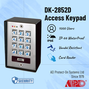 Clavier de contrôle d'accès Wi-Fi en acier inoxydable APO DK-2852D (P2) avec module externe et prise en charge de l'application AccessPlus - Product Image 2