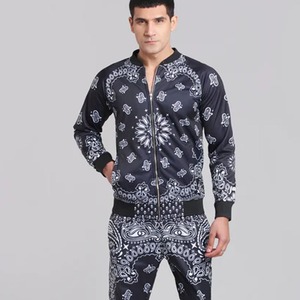 Conjunto de chándal para hombre Digital con estampado de algodón 100% de alta calidad, chaqueta Bomber negra con pantalón transpirable para la temporada de invierno - Product Image 4
