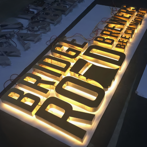 Segnaletica personalizzata per negozio all'aperto a LED per tabacco e alcol. Segnali LED acrilici in acciaio inox retroilluminati 3D. Lettere canale in metallo acrilico - Product Image 2