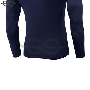 Camiseta de compresión de manga larga para hombre, camisetas para correr de capa base en azul marino, rendimiento y comodidad - Product Image 4