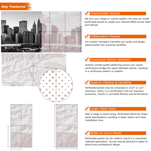 Panneau de façade perforé en aluminium architectural moderne <span class=keywords><strong>pour</strong></span> revêtement mural, décoration intérieure/extérieure, écran de séparation - Ignifuge - Product Image 4