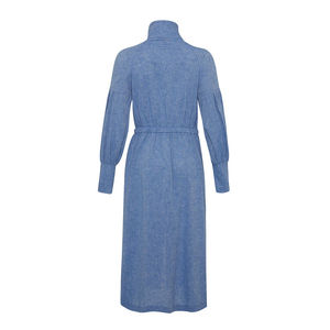 Blue <b>Denim</b> <b>Coat</b> with Drawstring Detail - Product Image 3