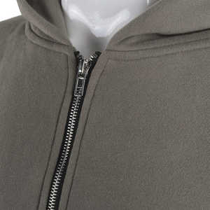 Full <b>Zip</b> Us Wholesale Breathable Grey Drop Shoulder Embroidery Heavyweight Acid Wash <b>Zip</b> up Hoodie for Men From Pakistan - Product Image 4