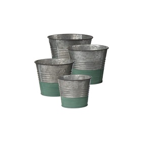 Macetas colgantes para decoración de jardín al aire libre redondas galvanizadas de Metal, maceta con soporte de anillo de hierro, maceta colgante de pared, soporte de flores - Product Image 2
