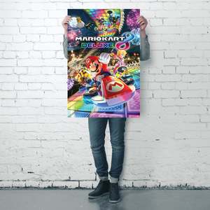 Super Mario Kart 8 (Deluxe) Affiche sur toile de style moderne avec cadre noir Décoration murale - Product Image 3