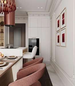 Armoires de cuisine modernes minimalistes personnalisées en bois de chêne massif, écologiques, résistantes à l'eau, multifonctionnelles, en forme de L, avec évier en mélamine - Product Image 2