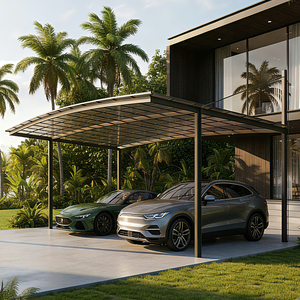 Abri de stationnement moderne pour voitures, résistant aux intempéries, avec structure en aluminium renforcé, pour garage double et stockage de voitures – Fournisseur direct usine - Product Image 3