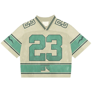 Camiseta recortada de malla cuadrada de gran tamaño Vintage para hombre, ropa de calle deportiva con diseño en blanco, camiseta con patrón de letras - Product Image 6