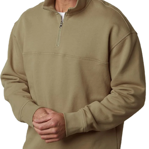 Sweat-shirt à col zippé pour femme, en molleton de coton, délavé à l'acide, avec broderie 3D, manches longues, style décontracté, collection hiver OEM - Product Image 4