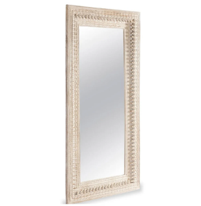Indian Wooden Handicrafts Art and Decor Hand Carved Mirror,White Polished <b>Wall</b> <b>Hanging</b> <b>Hanging</b> <b>Wall</b> Decorative Mirror with <b>Boho</b> - Product Image 1