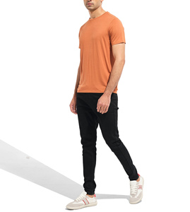80% polyester 20% coton couleur Orange personnalisé gratuit marque en gros été Offre Spéciale hommes t-shirt - Product Image 2