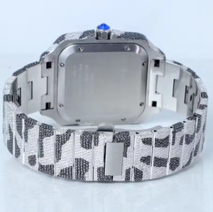 Custom <b>Men</b> <b>Square</b> ETA Mechanical Luxury Hip Hop Iced Out Automatic Movement Fashion Bling Dial Bezel Band VVS Moissanite <b>Watch</b> - Product Image 3