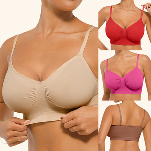 Hexin Custom Hide Back Fat Wireless Women's Seamless High-Rise Bra Set Butt Lifter Shapewear Bra For Women