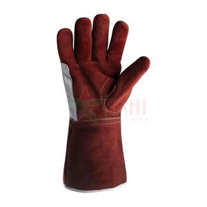 Gants de soudage en cuir de vache fabriqués en usine à bas prix, gants de sécurité antidérapants de haute qualité pour une utilisation en extérieur, fermeture à enfiler - Product Image 4