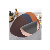 Tapis de plaque en cuir Petit sous-verre de forme ronde Sous-verre en cuir Imperméable et fait à la main brillant poli avec vente