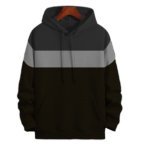 Sweat à capuche décontracté en molleton brodé pour homme, 100 % coton, noir et gris, design personnalisé - Product Image 4