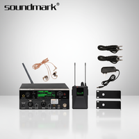 Ventes chaudes SOUNDMARK PSM-750 IEM sans fil AC 110-240V Comprend un câble de données Alimenté par piles AA Capteur infrarouge Connecteur XLR Muet