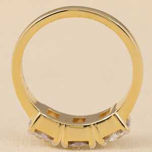 Bague de fiançailles à trois pierres en diamant rond de culture en argent sterling/platine/or, clarté VS1, couleur F - Product Image 5