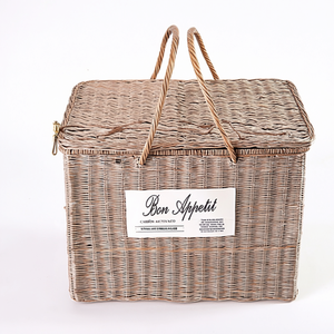 Cesta de Picnic Tejida Ecológica Premium Bon Appetit con Asa, Cesta de Almacenamiento de Ratán para Restaurantes y Servicios de Catering - Product Image 2