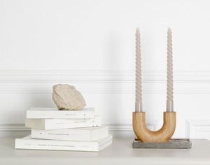 Vela de lujo de metal de diseño clásico, palos de madera, escaneo de textura, estilo dinavo, candelabro primitivo, decorativo japonés para el hogar - Product Image 3