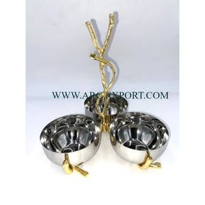 Plateaux et bols à Dessert en acier de qualité supérieure en aluminium couleur or support en métal argenterie pour Table bol de service alimentaire décoratif - Product Image 4