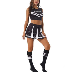 Uniformes de cheerleading sur mesure de haute qualité en gros, tenues de jupe de cheerleader sexy avec design en strass - Product Image 1