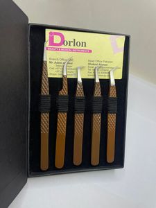 Pince à cils de beauté pince à cils en acier inoxydable enduit de couleur marron pince à cils avec logo personnalisé - Product Image 6