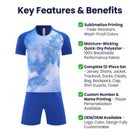 Camiseta de Fútbol Sublimada, Impresión Digital Personalizada, Malla de Poliéster con Logotipo