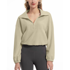 Sudadera Deportiva Ligera de Manga Larga con Media Cremallera para Mujer, Ideal para Playa, Senderismo y Viajes - Product Image 1