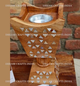 Brûleur d'encens religieux en bois d'acacia avec incrustation de nacre, artisanat indien, parfums arabes - Durable, biologique, 100% naturel, cadeau - Product Image 4