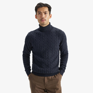 Suéter de punto de gran tamaño de manga completa de primera calidad para hombre, nuevo suéter de invierno de marca personalizada a la moda para hombre - Product Image 1