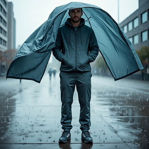 Streetwear imperméable pour hommes Survêtement coupe-vent pour garçons Veste en nylon à fermeture éclair Pantalon de pluie Coupe-vent pour hommes Costumes pour hommes - Product Image 4